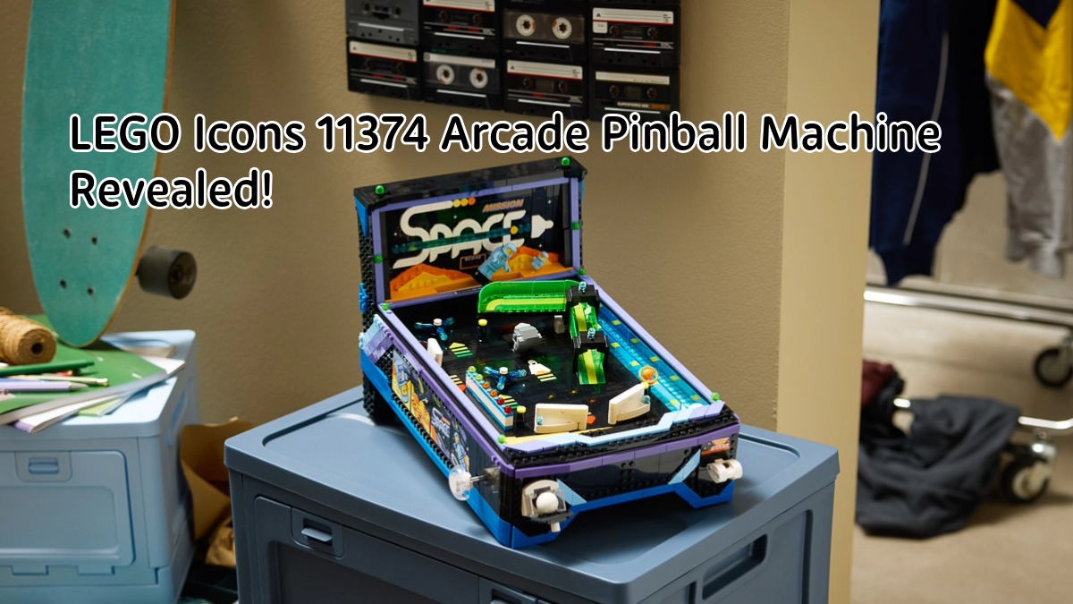 LEGO® Icons Arcade Pinball Machine revealed: Pale Blue Spaceman and Baby Spaceman Included